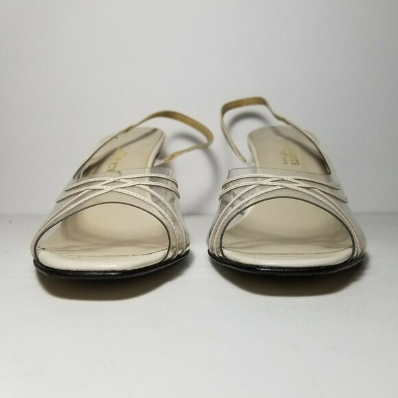 Vintage Jack Rogers Clear Straps Pumps Cream 8.5 - Picture 8 of 10